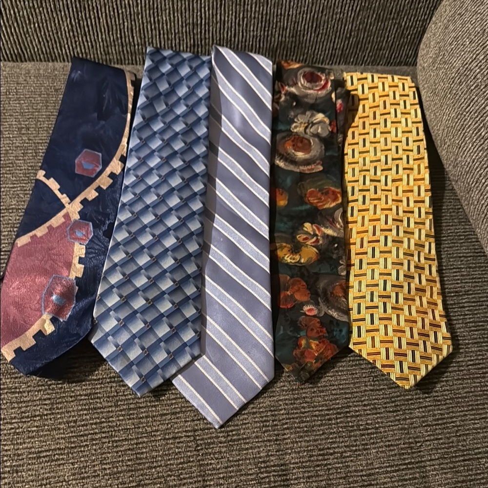 Elegant Men's Tie Collection - Blue, Yellow, Multicolor